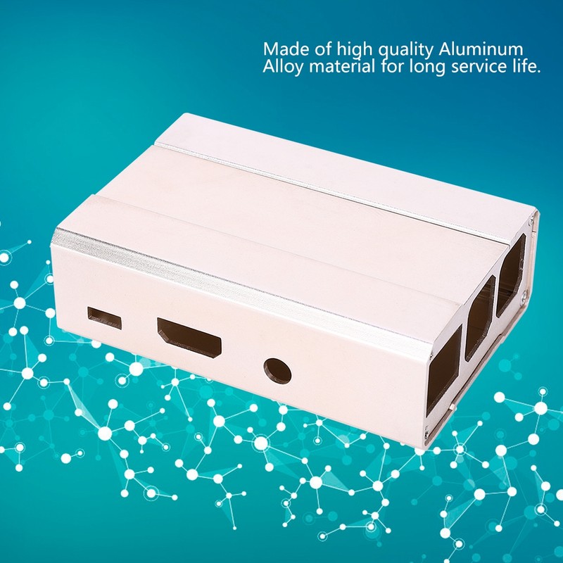 Gold Aluminum Alloy Protective Case Enclosure Box Fits for Raspberry