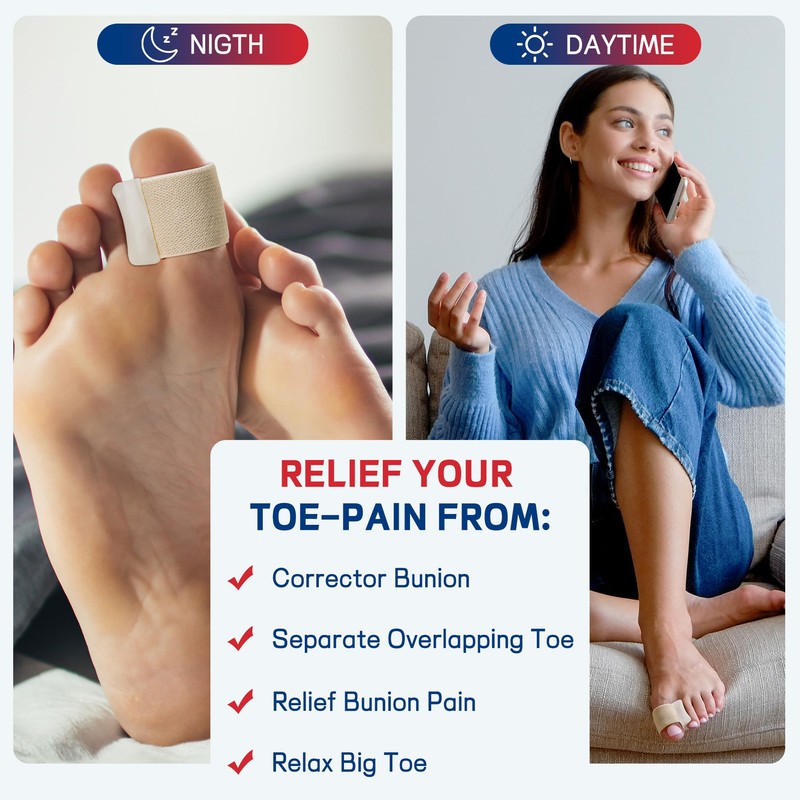 Toe Separator for Overlapping big Toes,Big Toe Spacers for Bunion,Toe