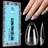 TOMICCA Medium Almond Nail Tips - Full Coverage, Soft Gel