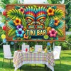 BlissYard Tiki Bar Banner Backdrop Poster Tropical Luau Hawaiian Pineapple