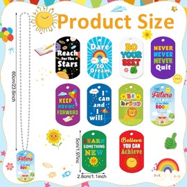 Liliaafar 60 Set Student Dog Tags Bulk Motivational Student Incentives Acrylic Dog Tag Necklaces for Recognition Award Education Reward Gifts School Teacher Supplies, 2 x 1. 1 Inches