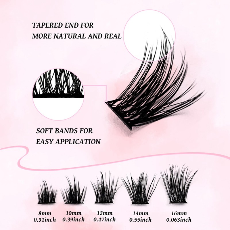GGOKOK Lash Clusters Wispy DIY Lash Extension 8-16mm Eyelash Clusters