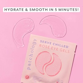 Patchology Serve Chilled Rosé Hydrating Under Eye Patches – Hyaluronic Acid & Antioxidant-Infused Eye Masks to Reduce Dark Circles, Puffiness & Fine Lines - Ideal Skincare Essentials (5 Pairs)