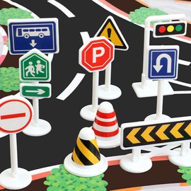 TOYANDONA 20pcs Micro Traffic Signs Toy Road Sign Toy Traffic Light Model Traffic Toy Children Road Sign Toy Model Toy Road Sign Props Traffic Sign Model Abs