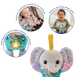 VTech Baby Cuddle & Sing Elephant, Interactive Baby Toy with Lights, Numbers & Songs, Rattle Beads and Textures, Gift for Babies 3, 6, 9, 12 months +, English version