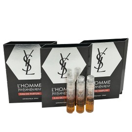 YVES SAINT LAURENT Sample Perfume MEN YSL Men Sample Perfume L'Homme EDP Spray Trial Size Partially Filled Vials 1.2 ml / 0.04 fl oz (set of 3)