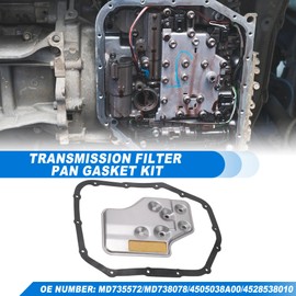 ACROPIX F4A32 F4A33 Automatic Transmission Filter Kit c-vT Oil Cooler Filter Oil Pan Gasket Kit for Mitsubishi Fits Eclipse 1990 1999 Number:MD735572 2pcs