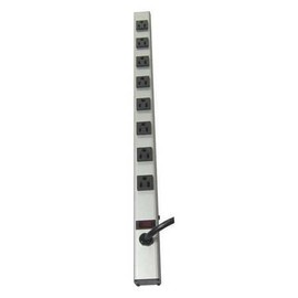 Outlet Strip, 6 ft, 8 Outlets, Aluminum