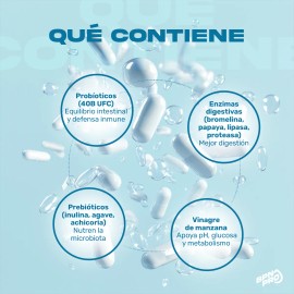 Probioticos Prebioticos Enzimas Digestivas Inulina Lipasa Papaya Vinagre de Sidra de Manzana 120 Capsulas Digestin Bpn Pro Probiotics Prebiotics...   