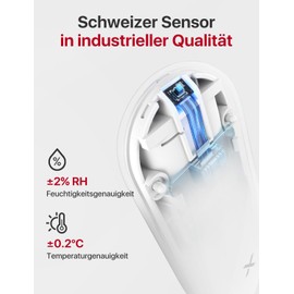 X-Sense WLAN Hygrometer Thermometer Innen, Temperatur- und Luftfeuchtigkeitsüberwachung per App, Export gespeicherter Daten, kompatibel mit Alexa, 1 Sensor STH51 – erfordert Basisstation SBS50