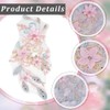 CABODYALS 2Pcs 3D Floral Embroidery Applique Rhinestone Embroidered Beaded Sequin
