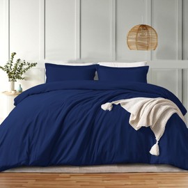 IR Imperial Rooms Twin Duvet Cover Set - Soft & Cozy Hotel Quality Bedding Double Brushed Button Closure Navy Duvet Covers – Set of 2 Piece - 1 Duvet Cover Twin 68”x90” and 1 Pillow Sham 20” x 26”