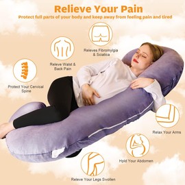 Chilling Home Pregnancy Pillows, C Shaped Full Body Pillow Maternity Pillow for Women 55 inch, Pregnancy Pillows for Sleeping Pregnant Must Have with Removable Cover