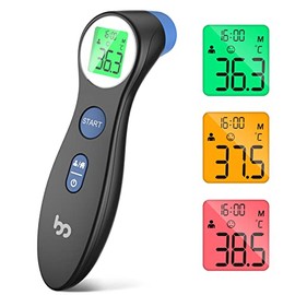Femometer Fever Thermometer for Babies, Children and Adults, Contactless Forehead Thermometer, Infrared Thermometer with Instant Accurate Reading, Fever Alarm, Black