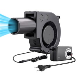 EUNEWR Centrifugal Fan 230 V Adjustable, Adjustable Cooling Fan with Speed Controller, DC 7 V -12 V Blower Fan 97 mm Turbines for BBQ Inflatable Fireplace, Compatible with Desktop