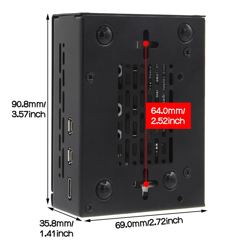 Geekworm PCIe Metal Case P580-V2 for X1005 & Raspberry Pi