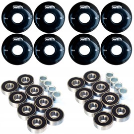Switch Roller Blade Wheels Pack of 8 68 mm 88A with Bearings ABEC 9 Inline Skate Wheels Black
