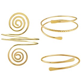 3Pcs Arm Cuff Bracelet for Girls Women, Adjustable Open Wide Wire Bracelets Bangles, Adjustable Upper Arm Cuff, Minimalist Style Bangle Open Armlets Fashion Wrist for Date Party Daily Travel Gift