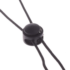 Tvoip Hat Chin Cord, Flexible Removable Hat Chin Strap with Spring Loaded Stop Cord Lock Set of 5 (Black)