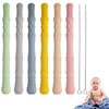 Galenecx 6 Stück Beißröhrchen, Silikon Kaustäbe, Baby Zahnungshilfe, Hohl Kausticks,