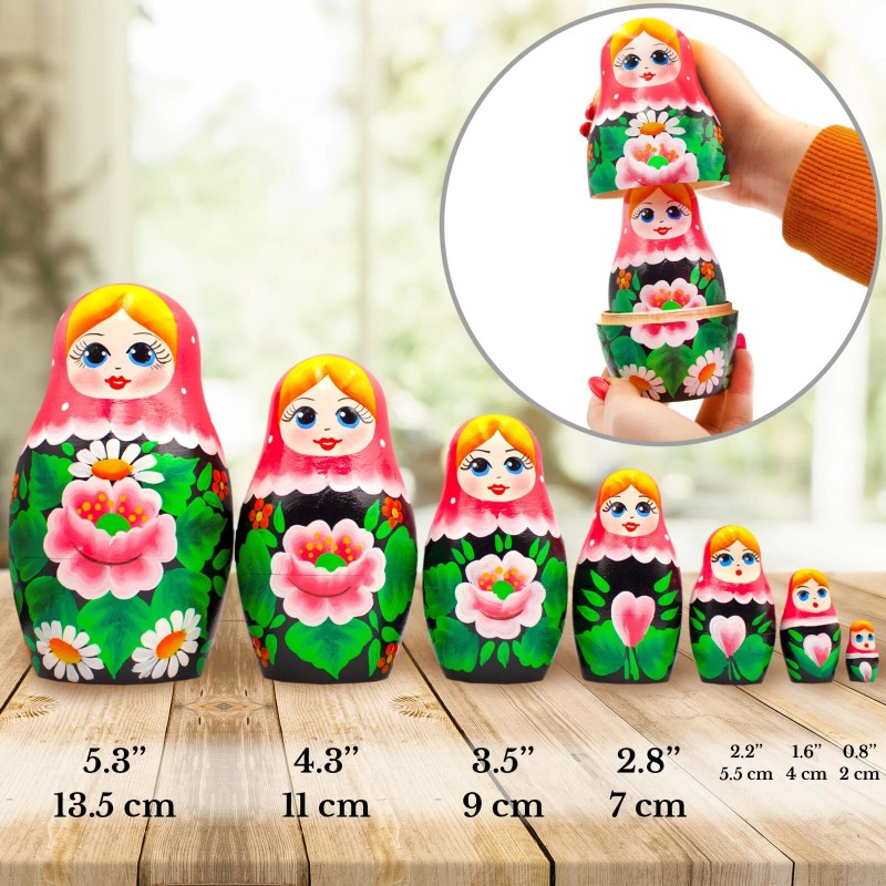 AEVVV Matryoshka Russian Doll Set 7 pcs - Nesting Dolls