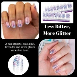 Color Street Less Bitter, More Glitter Nail Polish Strips OVERLAY Clear Silver
