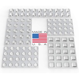 Clear Adhesive Bumper Pads 106-PC Combo Pack (Round, Spherical, Square) - Sound Dampening Transparent Rubber Feet for Cabinet Doors, Drawers, Glass Tops, Picture Frames, Cutting Boards
