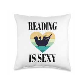 Reading Books in Bath Bathing Sexy Bookworm Reading Rat Throw Pillow
