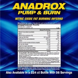Pre Entreno Mhp Anadrox Pump And Burn 224 Capsulas Sabor Sin sabor                                                                                    