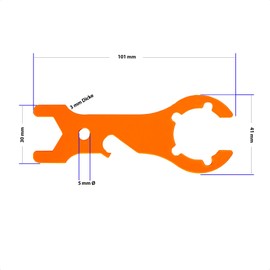 piber Orange Gas Bottle Wrench with Integrated Bottle Opener - Perfect for Barbecue Lovers, Ideal as Camping Accessories, Motorhome Accessories & for Camping Outdoor