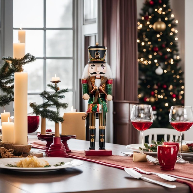 30cm Wooden Nutcracker Soldier Christmas Decorations,2pcs Large Christmas Nutcracker Figures