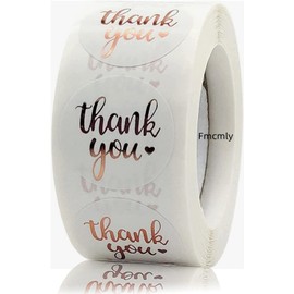 Fmcmly 1 Inch Thank You Stickers Roll, 500 Pcs Thank You Stickers Lables for Baking Packaging,Small Business,Envelope Seals,Birthday,Wedding,Party Gift Wrap Bag,Online Retailers Boutiques Shops