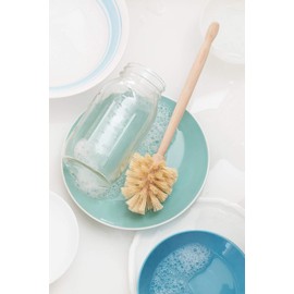 Fox Run Pot, Dish and Bottle Scrub Brush Cleaning Set of 3, Beechwood Handle with Natural Bristles