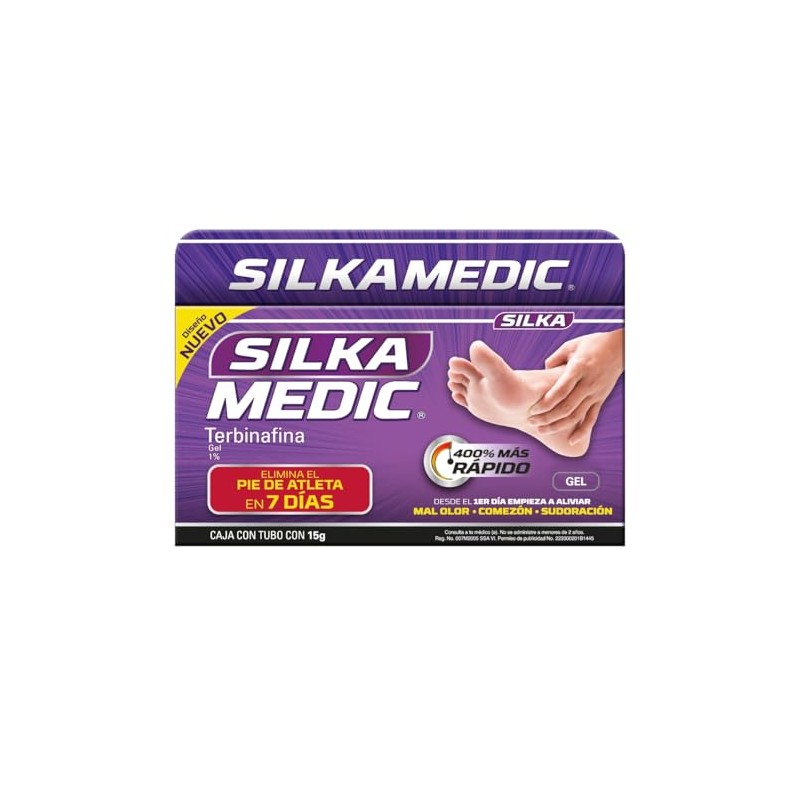 2 Pack SILKAMEDIC. Gel antimicótico de 15g Talco Extrasecante 150g.