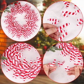 CCINEE 75 Feet Christmas Candy Canes Wire Garland for Christmas Tree Decoration, Colored Tinsel Garlands with Wire for Wreath Making Party Ornaments