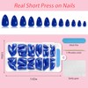 Lifextol 120pc Blue Almond Press on Nails Short Fake Nails