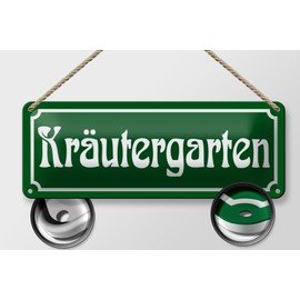 FEMER Tin Sign Herb Garden 27 x 10 cm Dill Oregano Kitchen Decoration