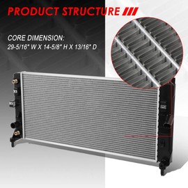 Auto Dynasty DPI 2837 Factory Style 1-Row Cooling Radiator Compatible with Buick Allure Lacrosse Chevy Impala Monte Carlo Pontiac Grand Prix 3.5L AT 05-11, Aluminum Core