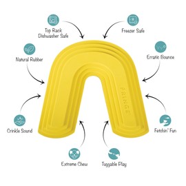 Fringe Studio "Color ME Happy Yellow Rubber Dog Toy, Pet Shop Collection (518037)