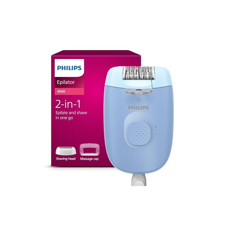 Philips Depiladora Eléctrica Serie 4000 para Mujer Uso en Piernas