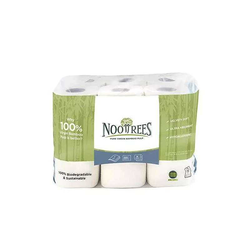 NooTrees Sustainable 3Ply Toilet Paper Ultra Absorbent 100% Biodegradable 12