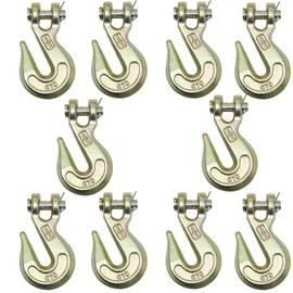 Boxer 10 Pack - 3/8” Grade 70 Forged Clevis Slip Hook, 30,000 lbs Breaking Strength, for Chain Hooks for Trailers and Towing - Heavy Duty