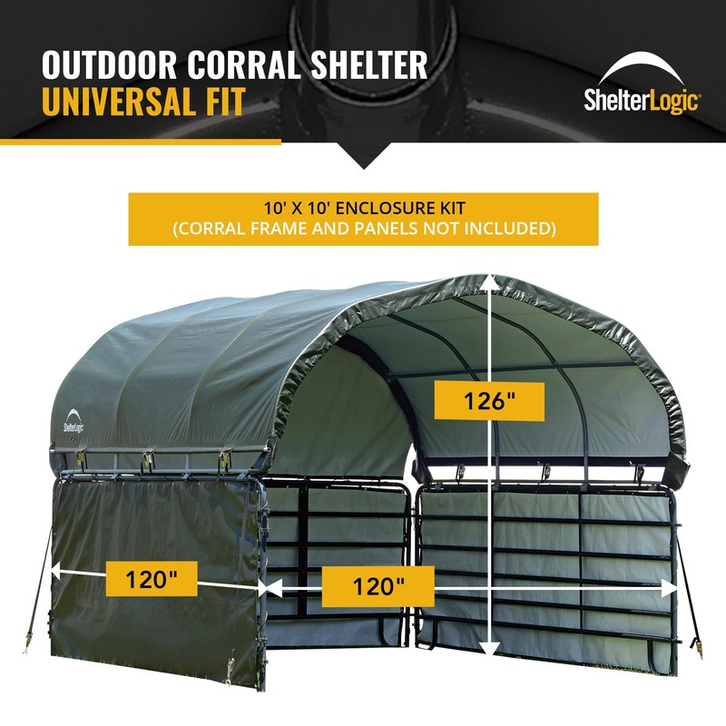 ShelterLogic 10' x 10' Enclosure Kit for Outdoor Corral Shelter