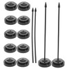CIYODO 12Pcs Desk Flag Holder Set Flagpole with Stable Base