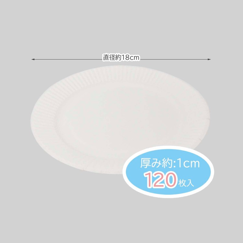 E-18120 Paperware Paper Plates, 7.1 inches (18 cm), Extra Pack,