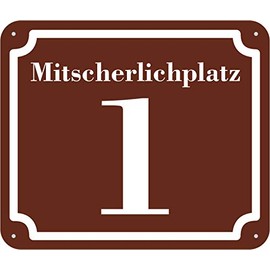 House Number and Street Sign 2 mm Aluminium Composite 20 x 17 cm