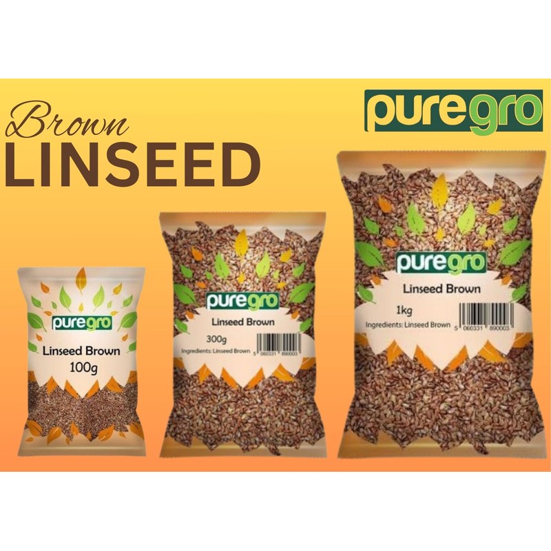 Puregro Whole Linseed 300g (PACK OF 1)| Brown Linseed |
