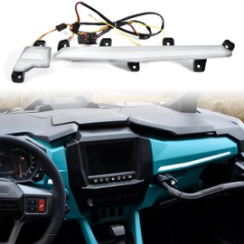 SAUTVS White LED Dash Light Assembly for Polaris RZR PRO XP/R/S 2025+ Accessories, IP67 Waterproof ABS Material (Replace OEM #2418039, #2418040)