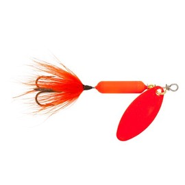 Yakima Bait Wordens Original Rooster Tail Spinner Lure with Painted Blade, Orange Fluorescent, 1/8-Ounce