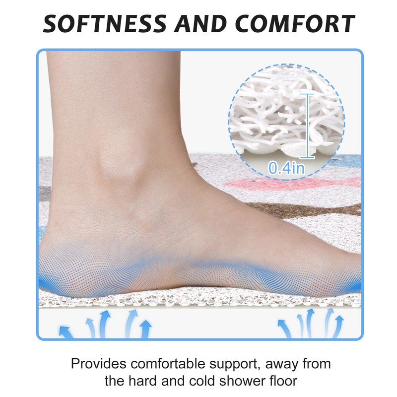 Shower Mat Bath Mat Non Slip Anti Mould Bathroom Bath
